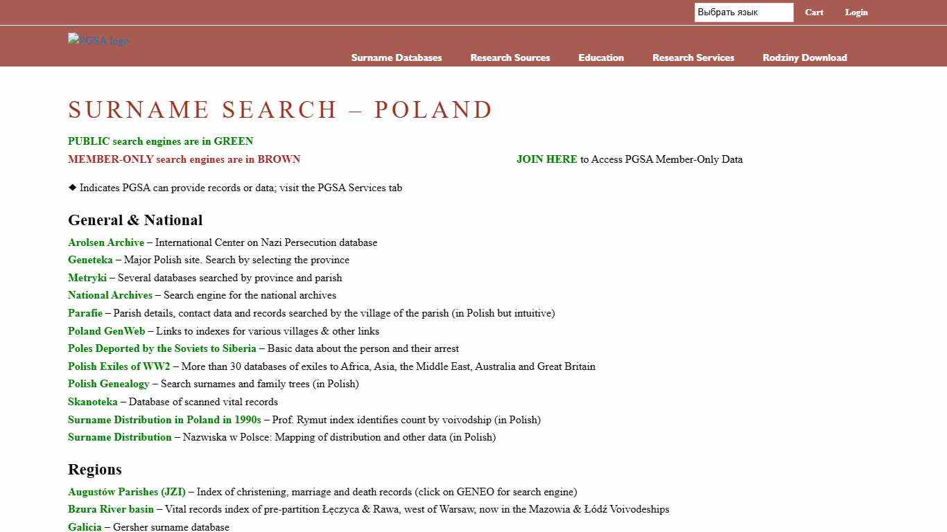 Surname Search - Poland - Polish Genealogical Society of America