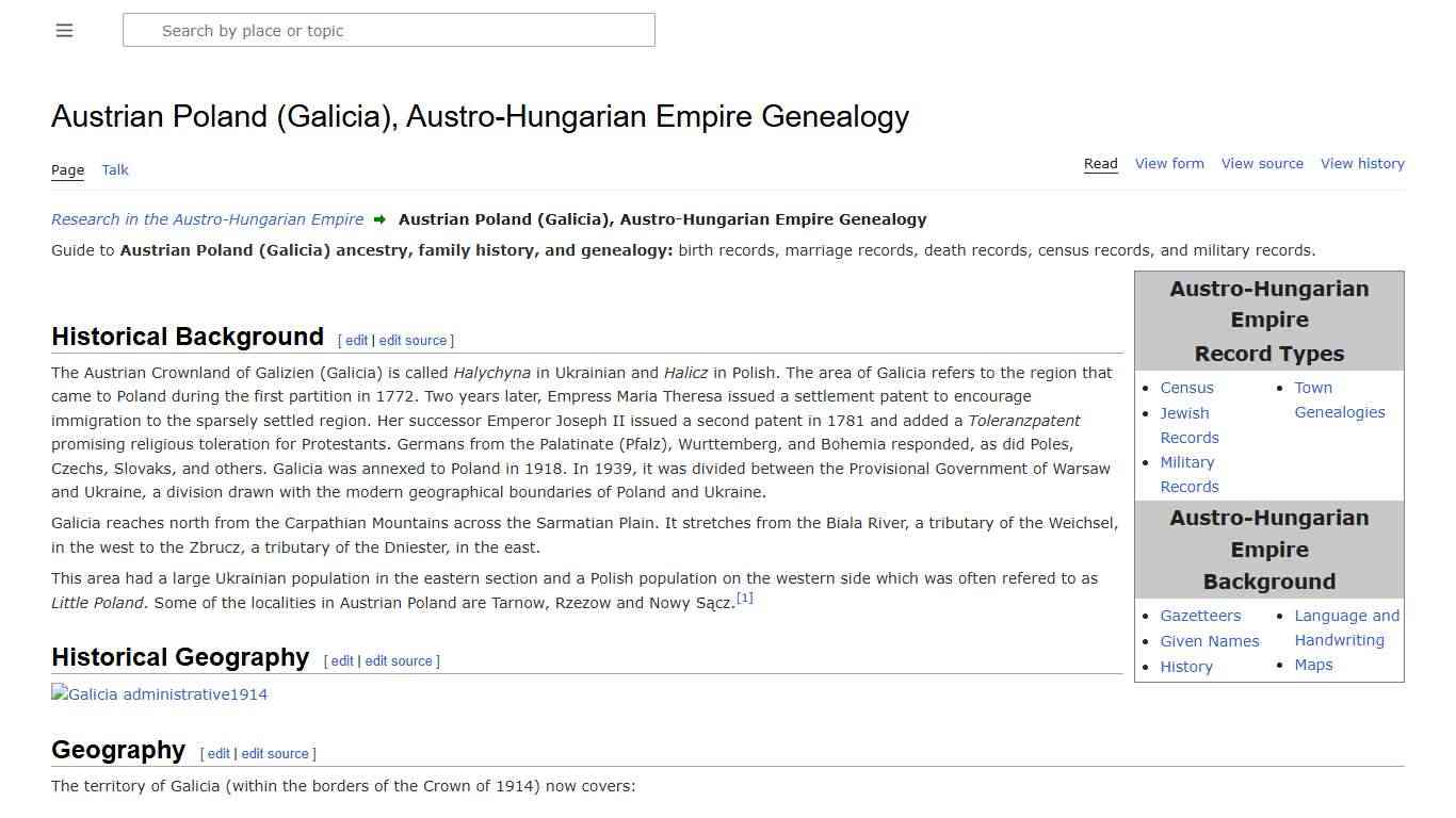 Austrian Poland (Galicia), Austro-Hungarian Empire Genealogy • FamilySearch