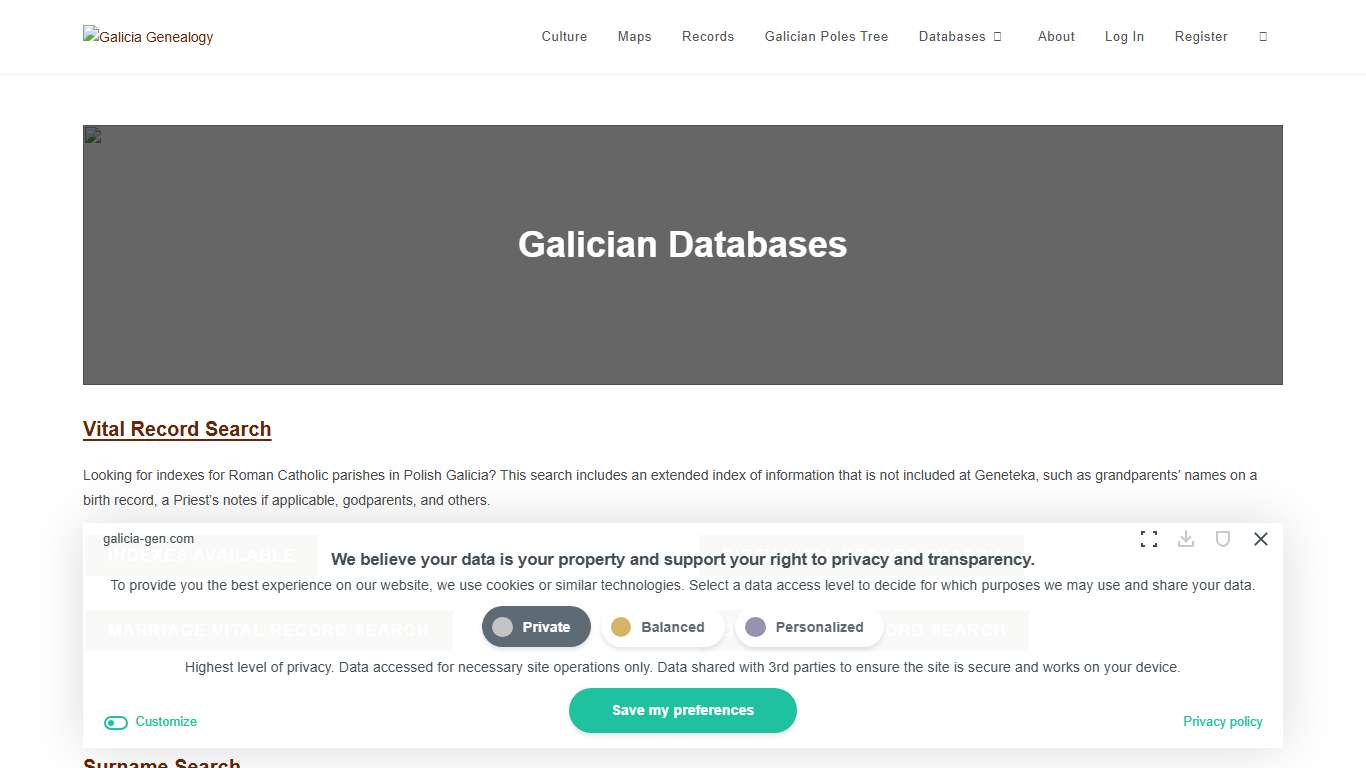 Databases - Galicia Genealogy